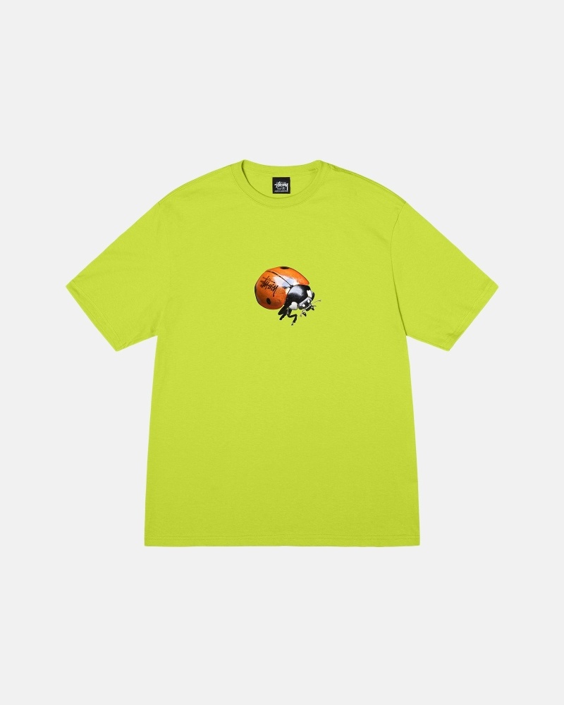 Light Green Stussy Ladybug Men\'s T Shirts | LFZ-835706