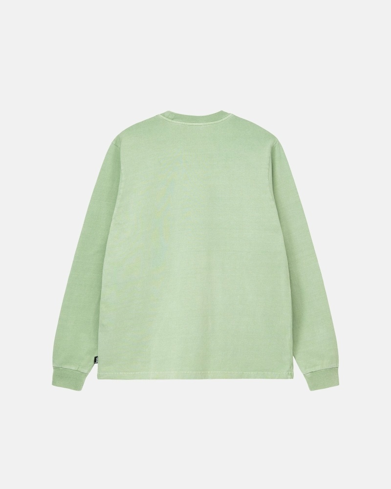 Mint Stussy Heavyweight Pigment Dyed Ls Crew Men's T Shirts | RQN-109527