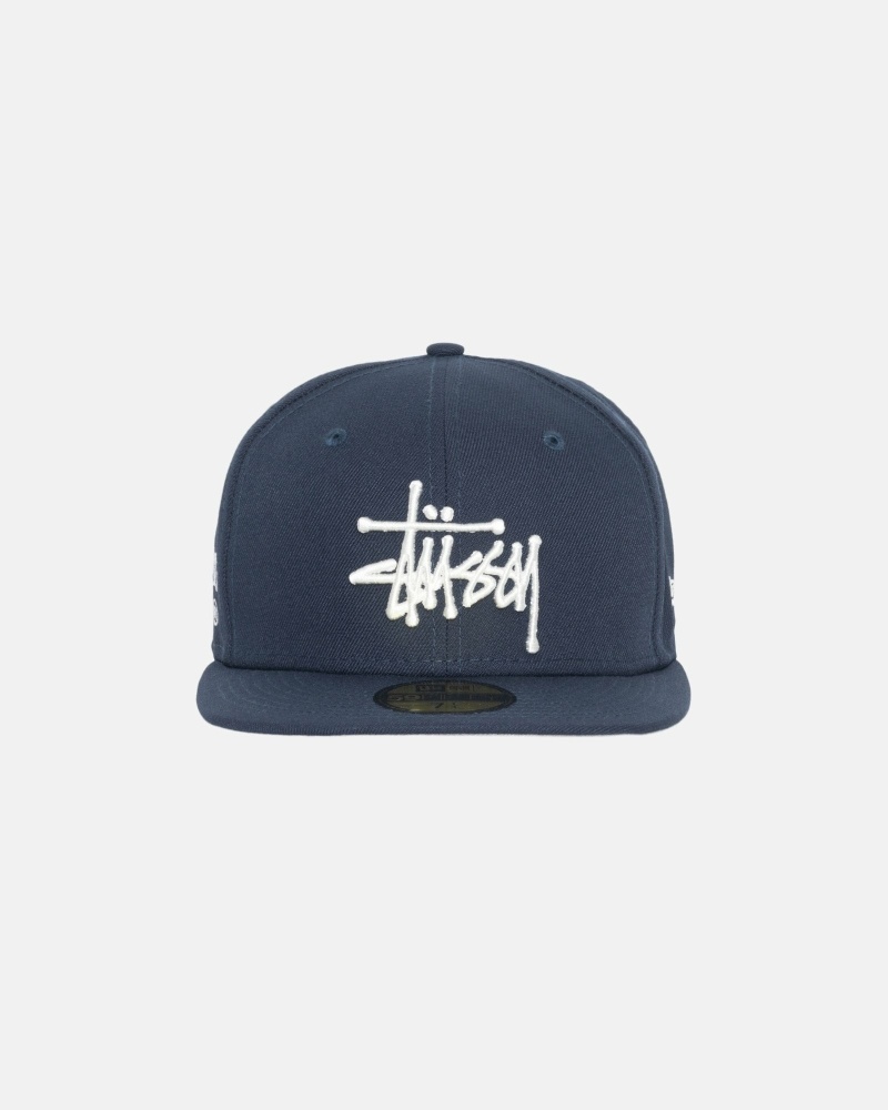 Navy Stussy Authentic New Era Men\'s Caps | AMJ-138947