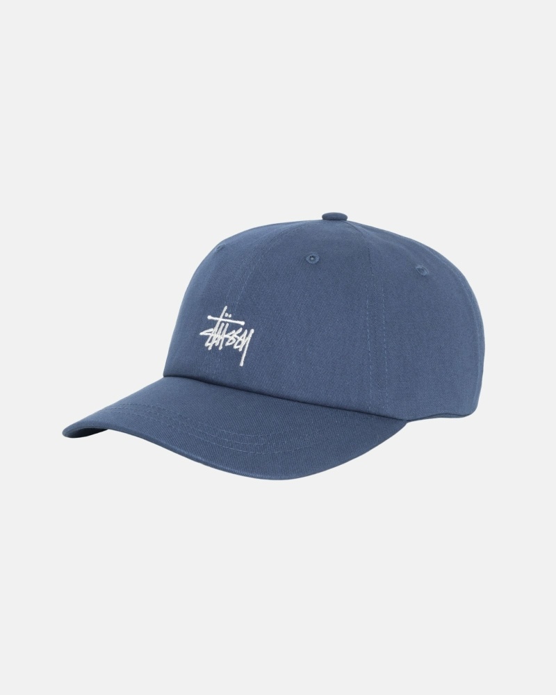 Navy Stussy Basic Stock Low Pro Men's Caps | HLP-950427