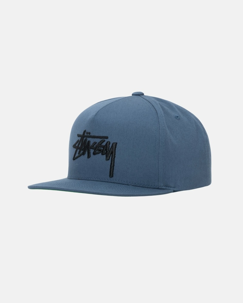 Navy Stussy Big Stock Point Crown Men's Caps | DWO-768154