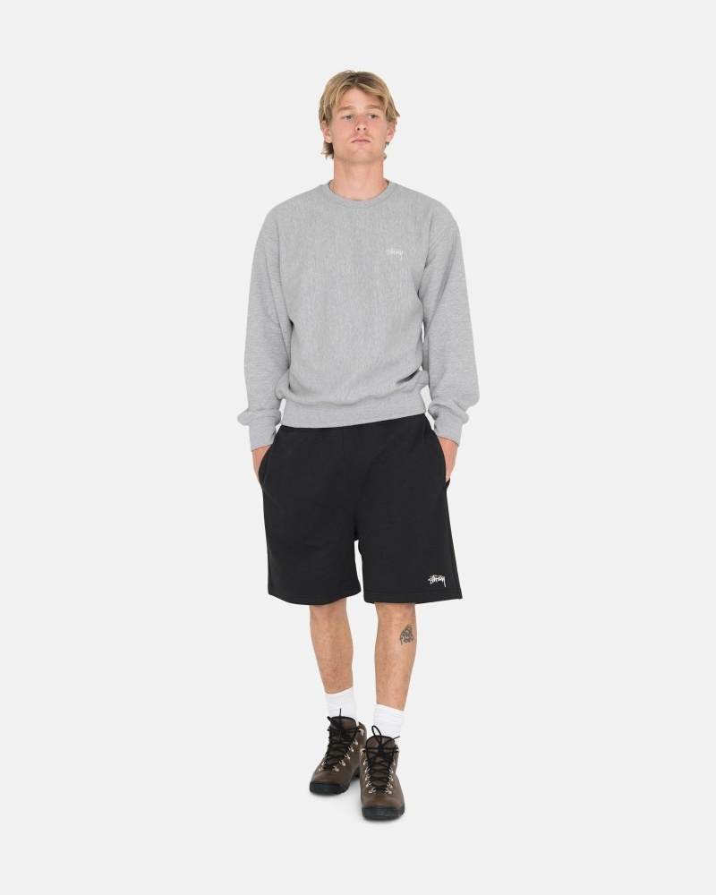 Navy Stussy Overdyed Stock Logo Sweat Men's Shorts | XQW-823417