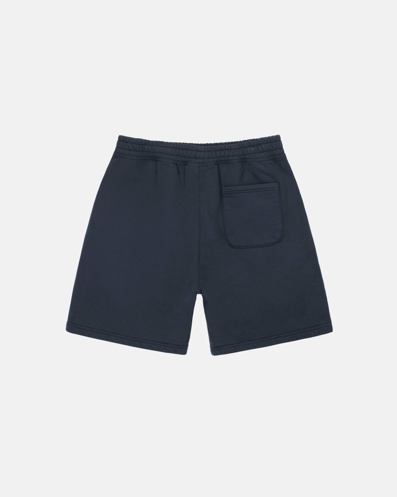 Navy Stussy Overdyed Stock Logo Sweat Men's Shorts | YEM-692857