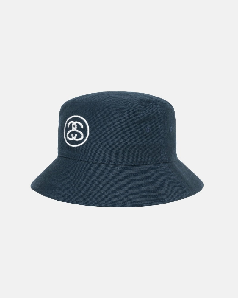 Navy Stussy Ss Link Deep Men's Bucket Hats | SFT-743820