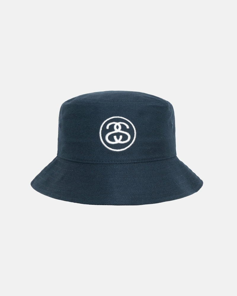 Navy Stussy Ss Link Deep Men\'s Bucket Hats | SFT-743820