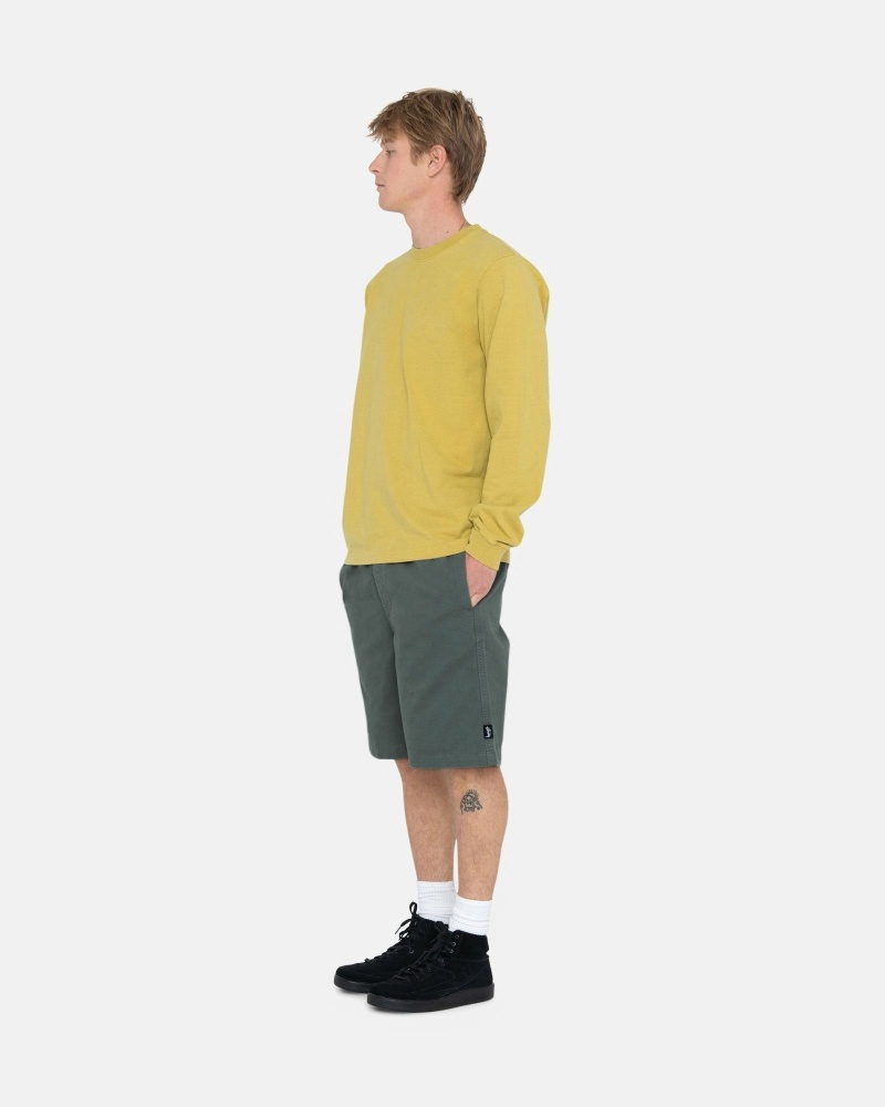 Olive Stussy Brushed Men's Shorts | WGP-975463