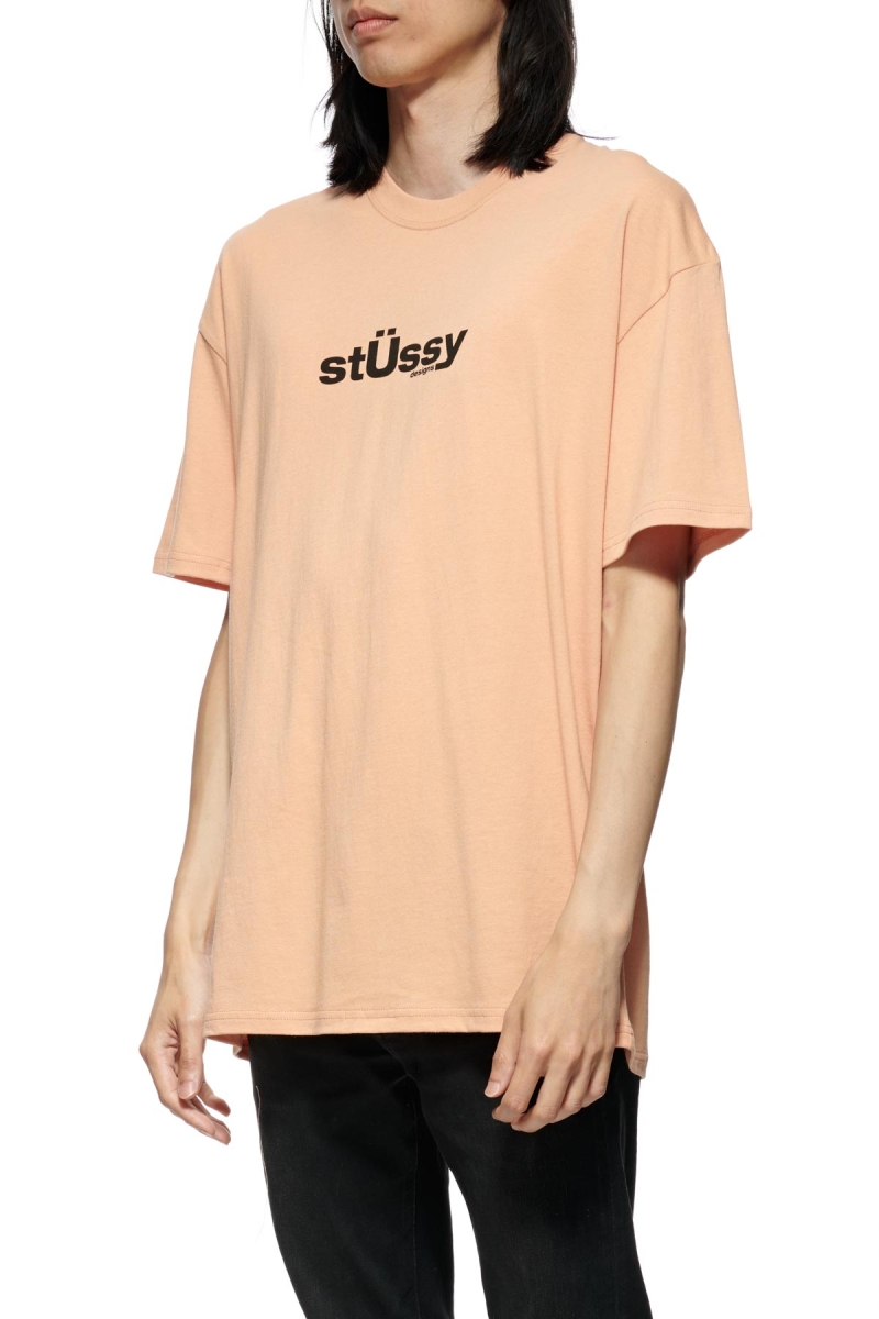 Orange Stussy Big U SS Men's T Shirts | WDH-154826