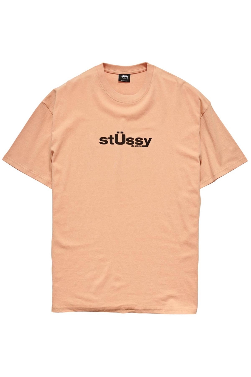 Orange Stussy Big U SS Men\'s T Shirts | WDH-154826