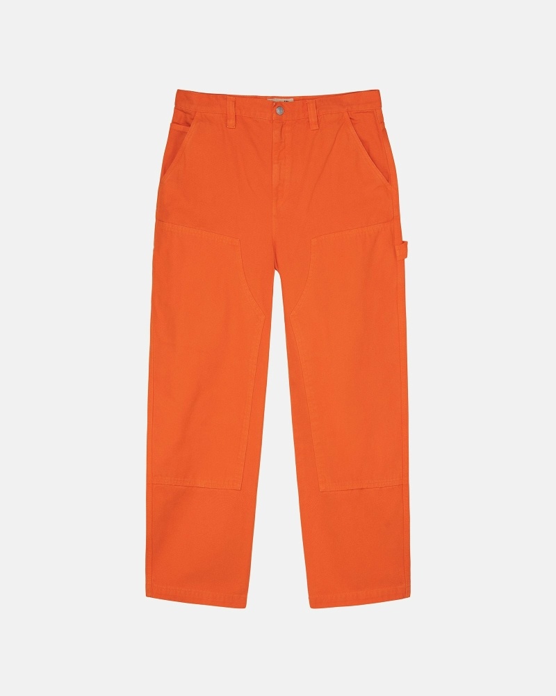 Orange Stussy Canvas Men\'s Work Pants | TGP-690342