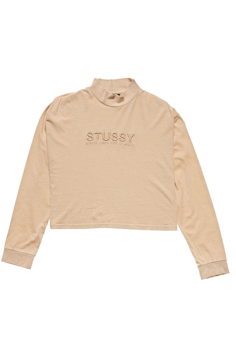 Orange Stussy Chandler Mock Neck LS Women\'s Sweatshirts | YKZ-453672