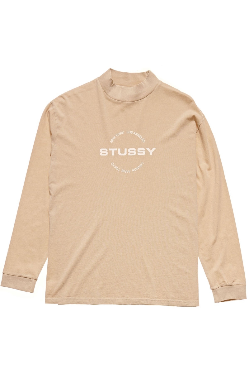 Orange Stussy Circles Mock Neck LS OS Women\'s Sweatshirts | CGT-138265