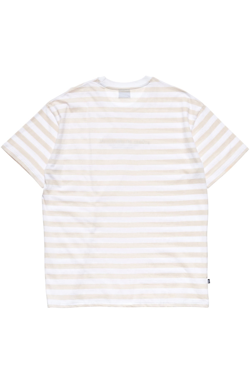 Orange Stussy International Stripe SS Men's T Shirts | PVJ-105638