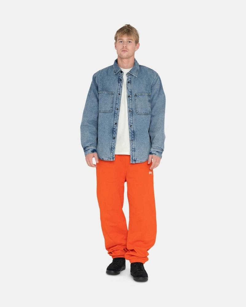 Orange Stussy Overdyed Stock Logo Pant Men's Sweatpants | FDE-127068