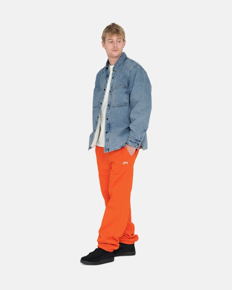 Orange Stussy Overdyed Stock Logo Pant Men's Sweatpants | FDE-127068