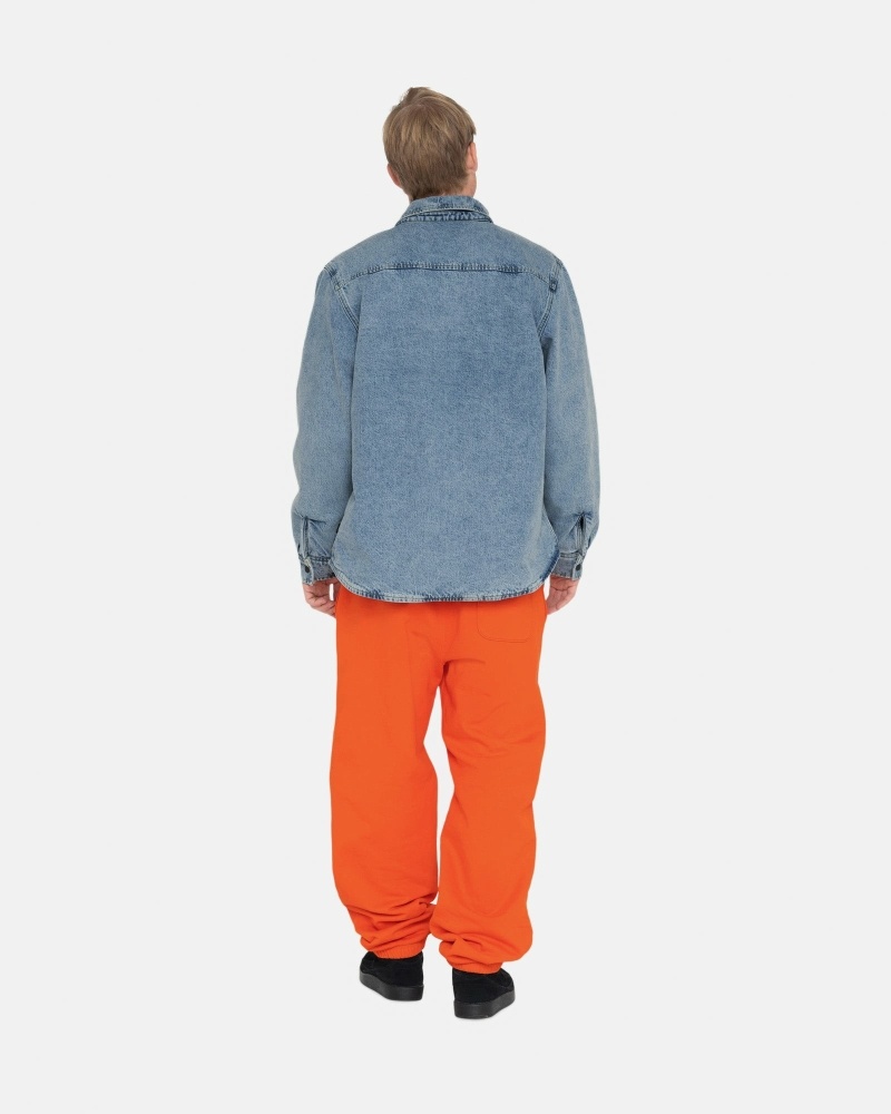 Orange Stussy Overdyed Stock Logo Pant Men's Sweatpants | FDE-127068