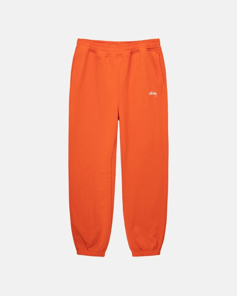 Orange Stussy Overdyed Stock Logo Pant Men\'s Sweatpants | FDE-127068