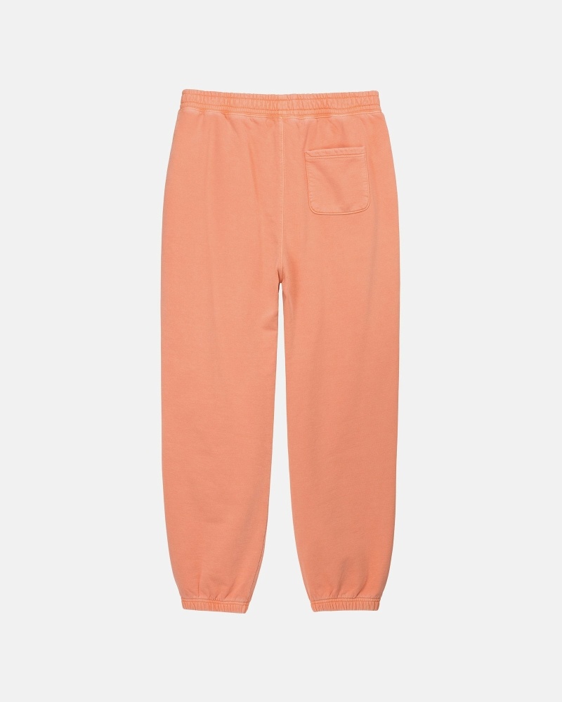 Orange Stussy Pigment Dyed Men's Fleece Pants | NZO-780391