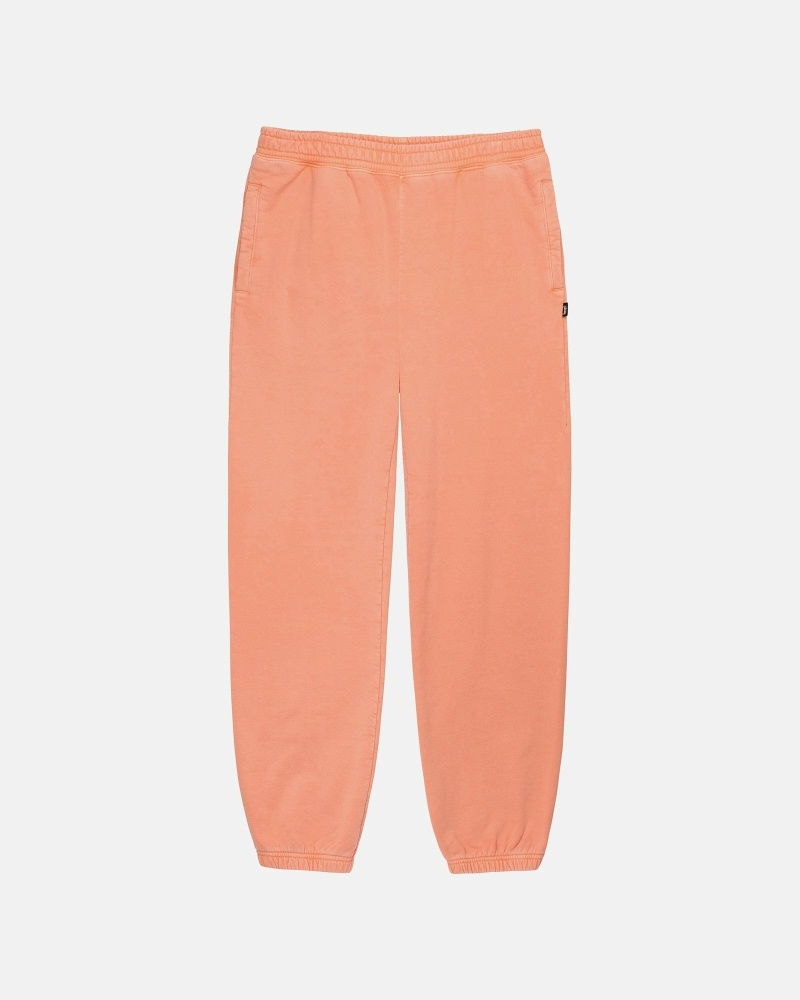 Orange Stussy Pigment Dyed Men\'s Fleece Pants | NZO-780391