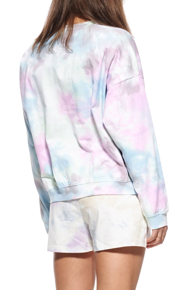 Pink Stussy Breeze Tie Dye Crew Women's Sportswear | KEH-810436