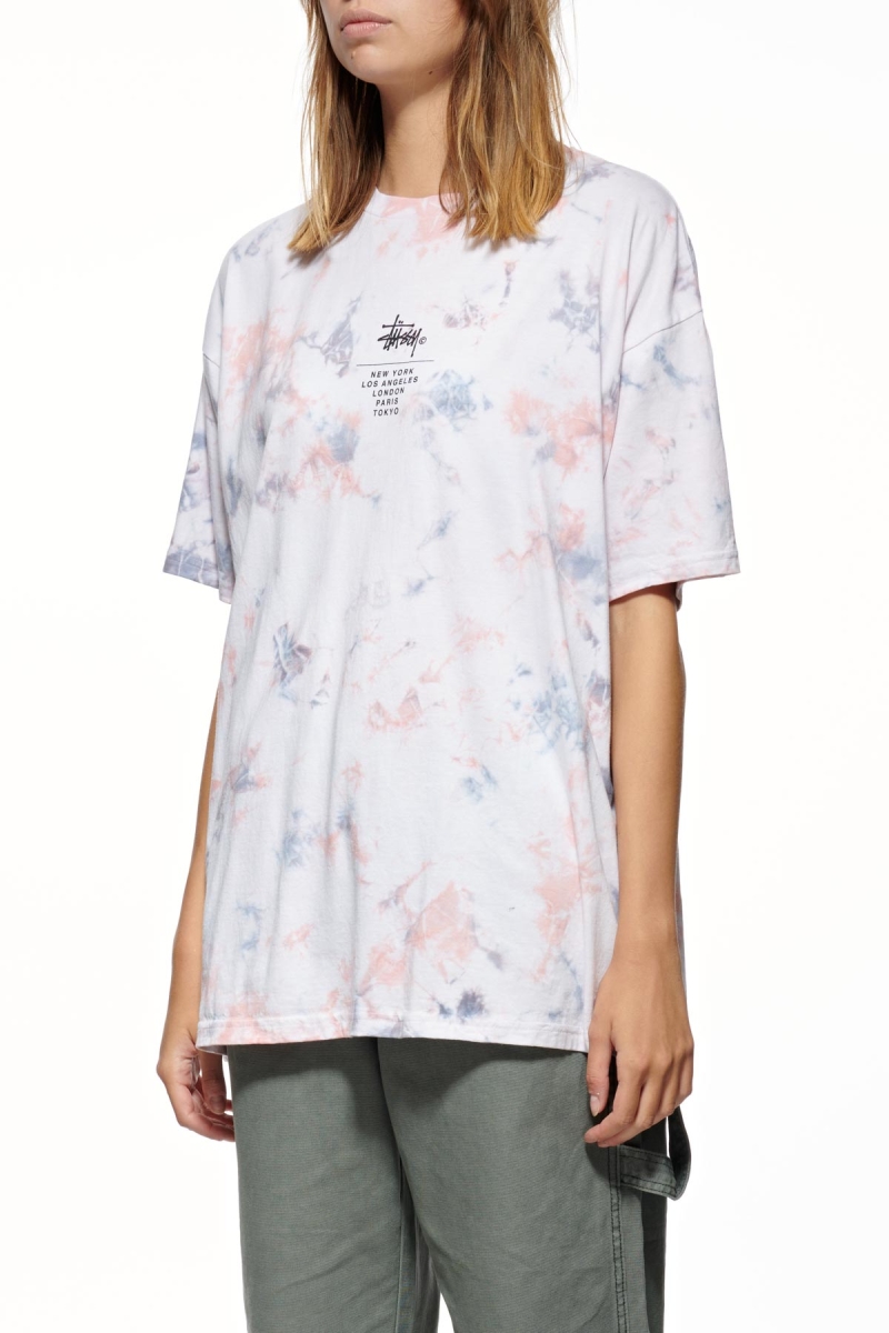 Pink Stussy Florida TD Relaxed Women's T Shirts | SLC-085297