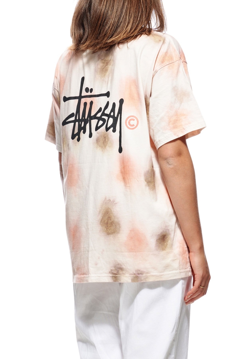 Pink Stussy Graffiti Tie Dye Relaxed Women's T Shirts | BSU-710283