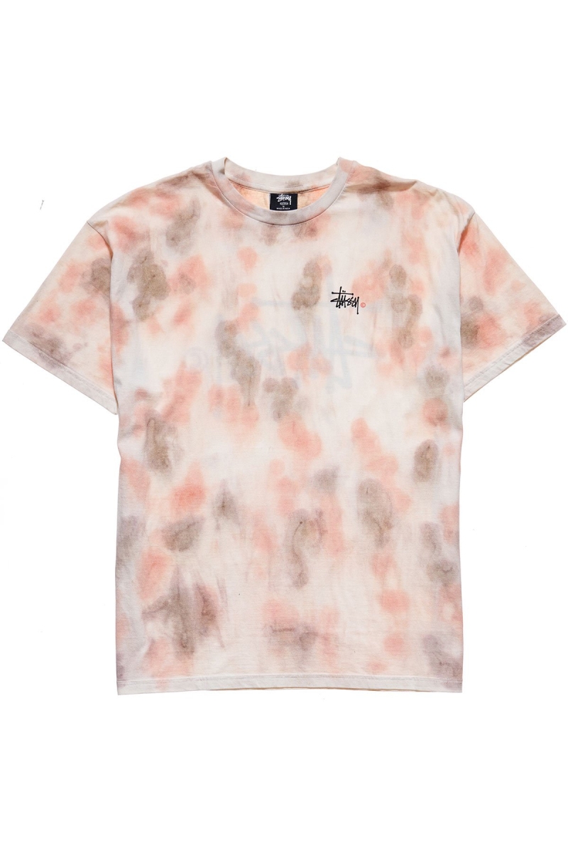 Pink Stussy Graffiti Tie Dye Relaxed Women\'s T Shirts | BSU-710283