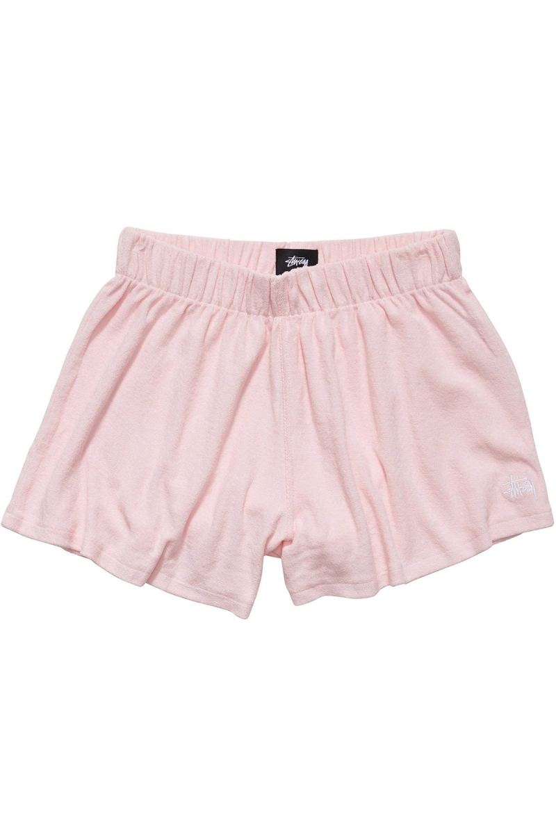 Pink Stussy Havana Terry Beach Short Women\'s Shorts | KAE-732480