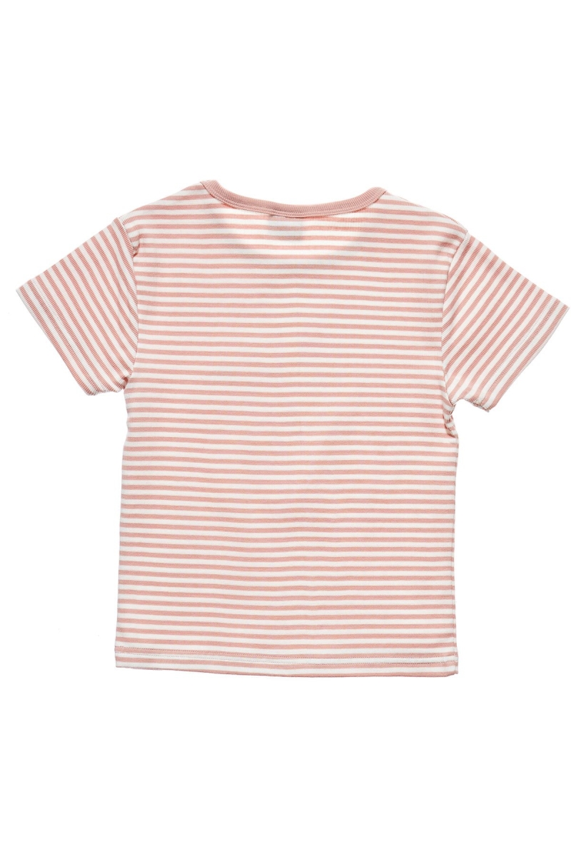 Pink Stussy Hyde Stripe Rib Women's T Shirts | YOZ-396478