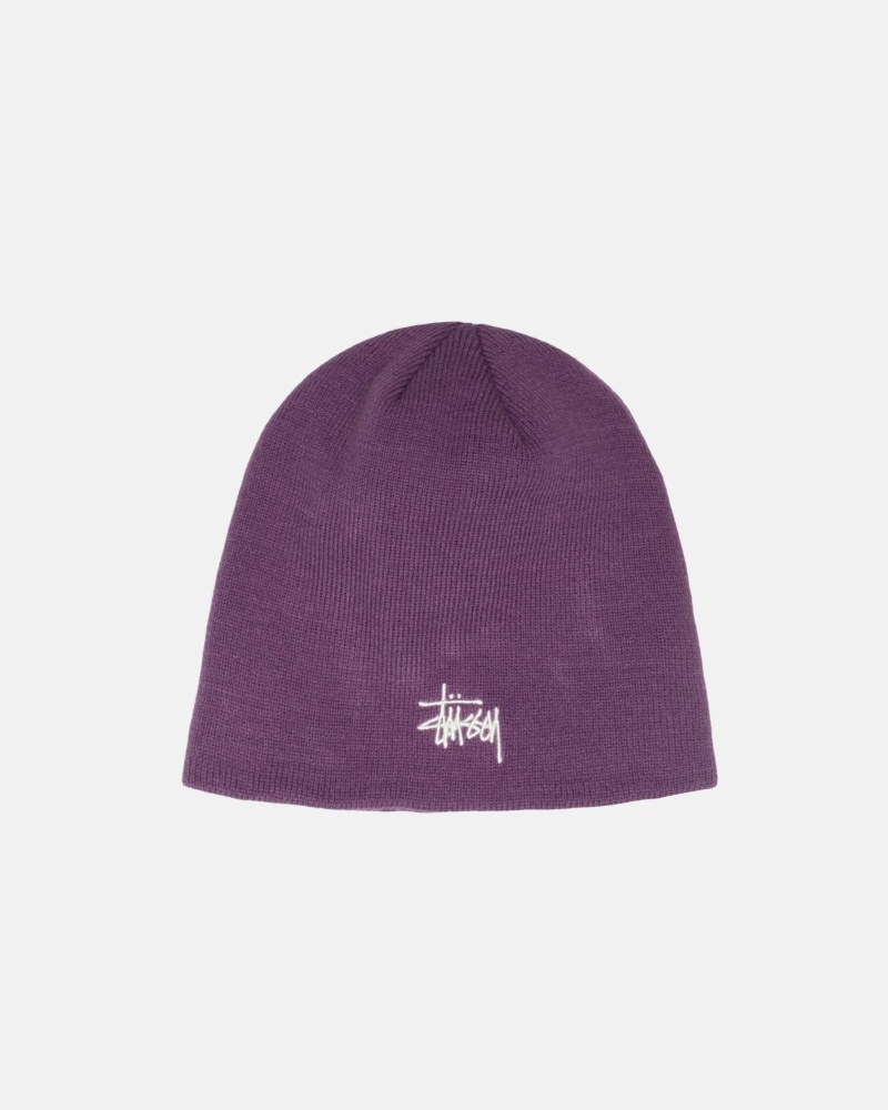 Purple Stussy Basic Skullcap Men\'s Beanie | OEW-619784