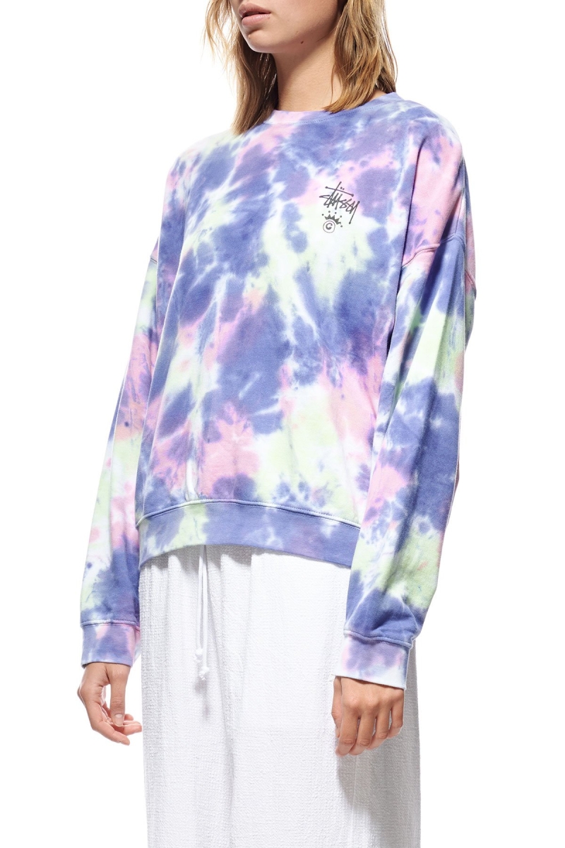 Purple Stussy Copyright TD BF Crew Women's Sweaters | XKL-134058