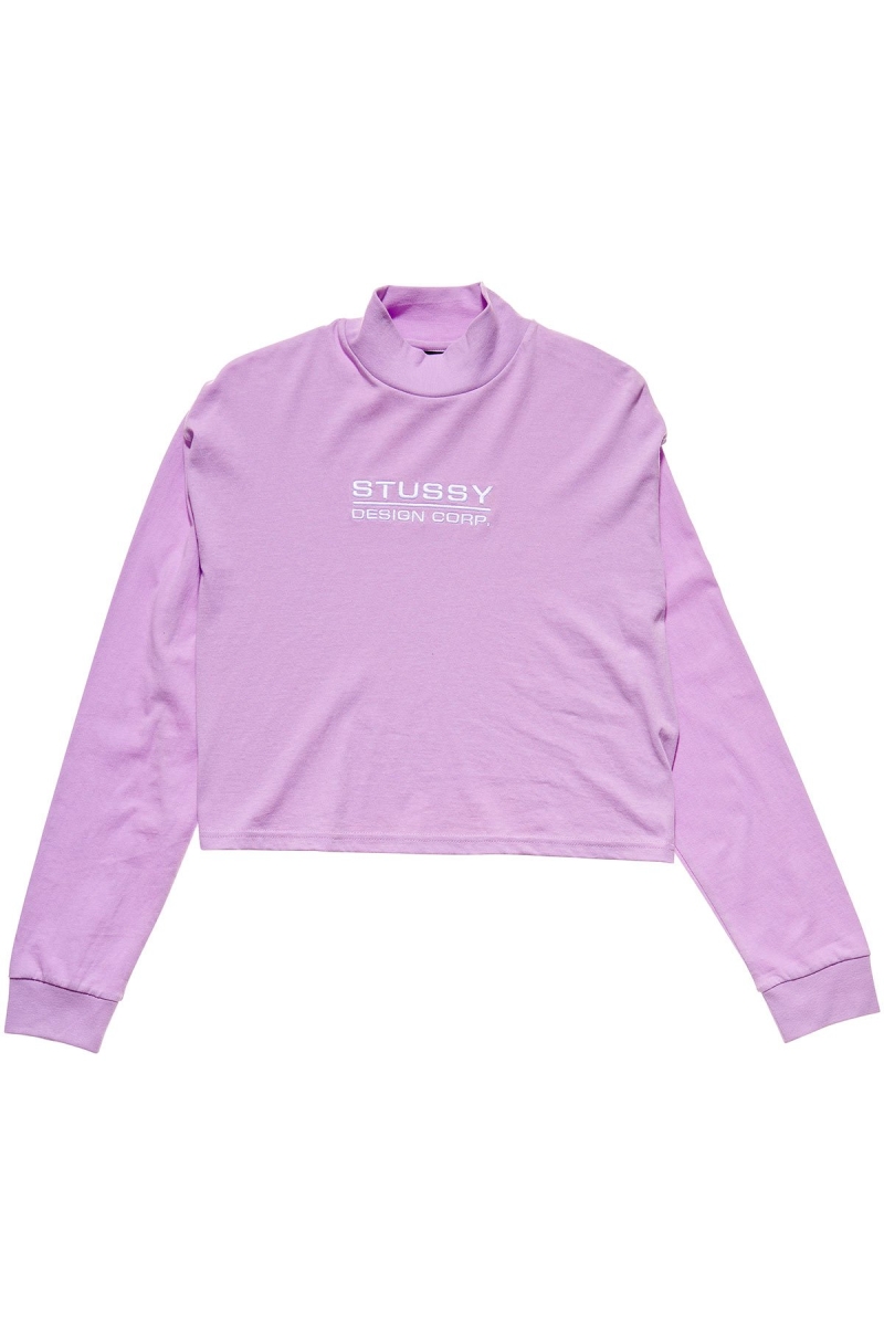 Red Stussy Design Corp. Mock Neck LS Women\'s Sweatshirts | GTP-684719