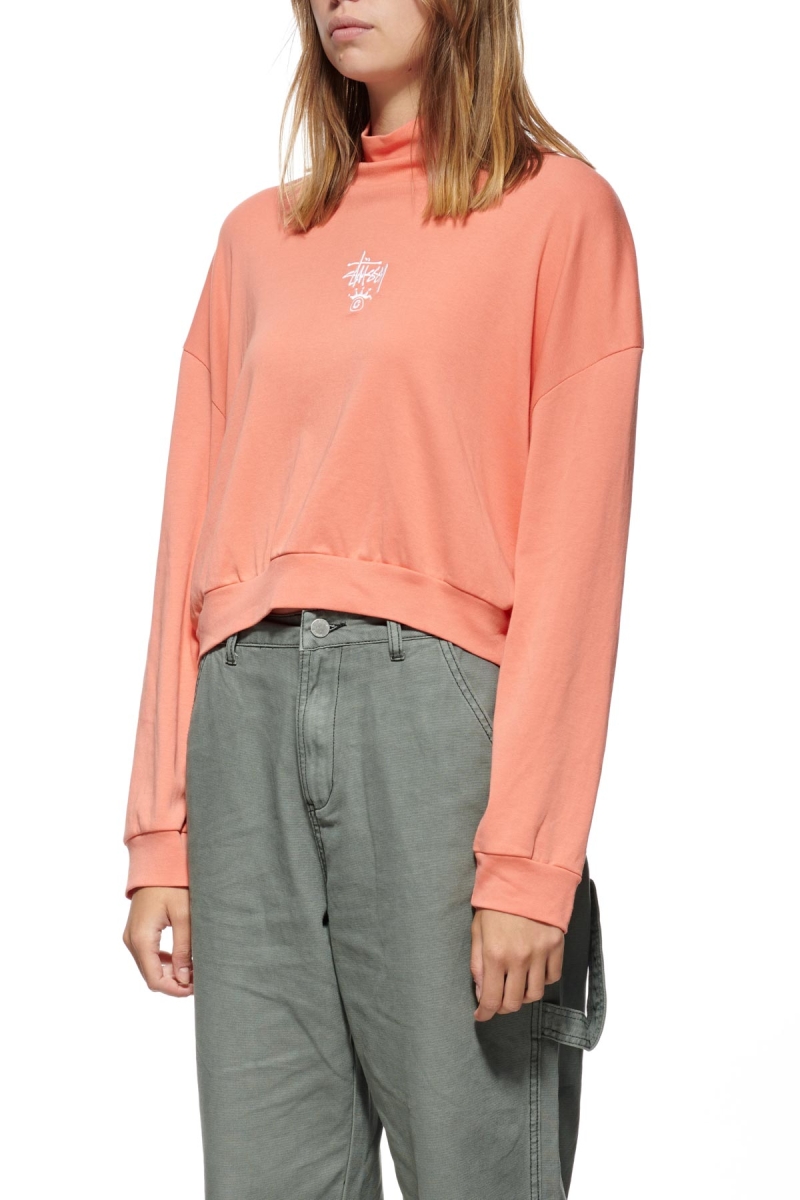 Red Stussy Ellen Rib Turtleneck Women's Sweatshirts | JHM-462930