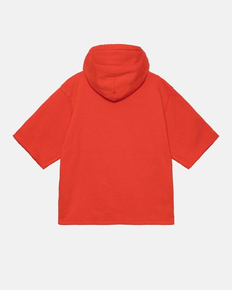 Red Stussy Ss Boxy Cropped Men's Hoodies | MPT-607215