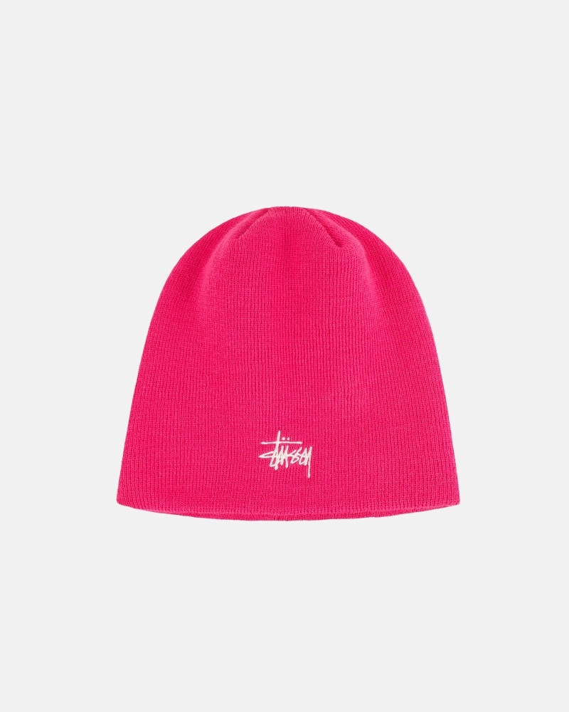 Rose Pink Stussy Basic Skullcap Men\'s Beanie | OXT-015948