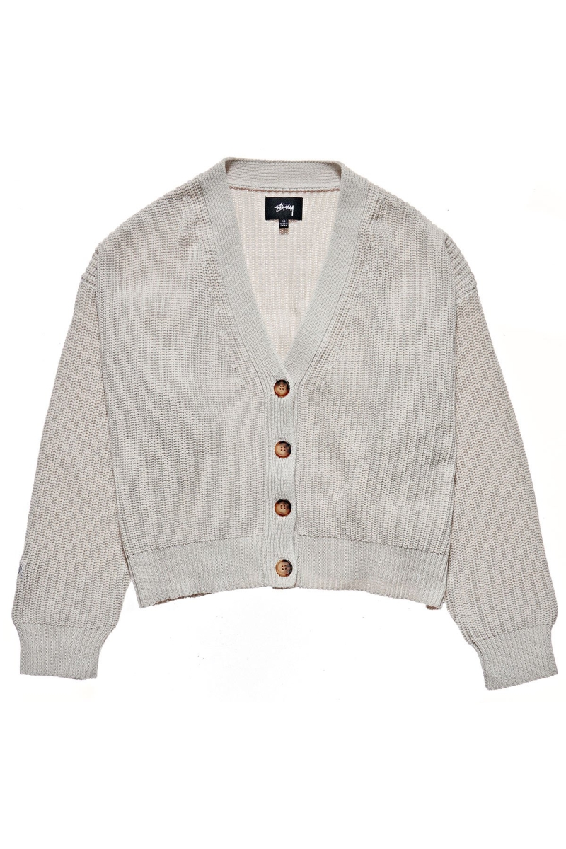 White Stussy Benton Oversize Cardy Women\'s Sweaters | LUC-763298