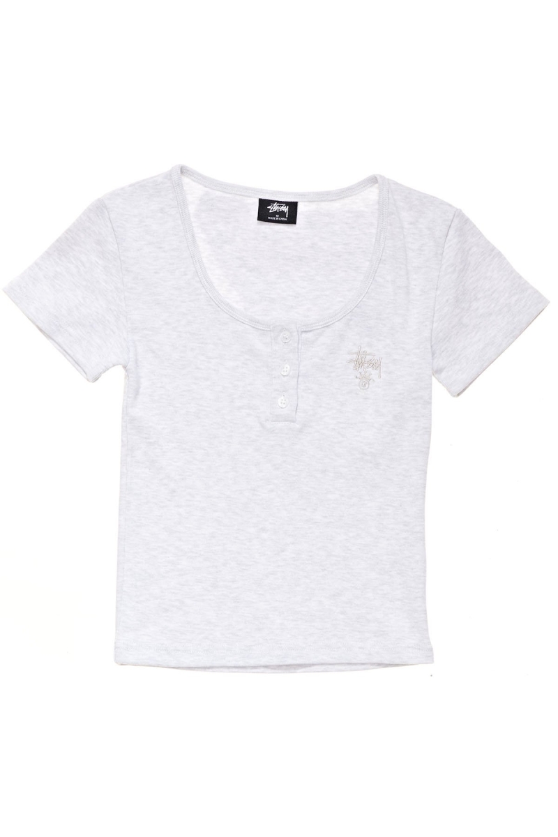 White Stussy Berk Scoop Neck Women\'s T Shirts | CNX-376925