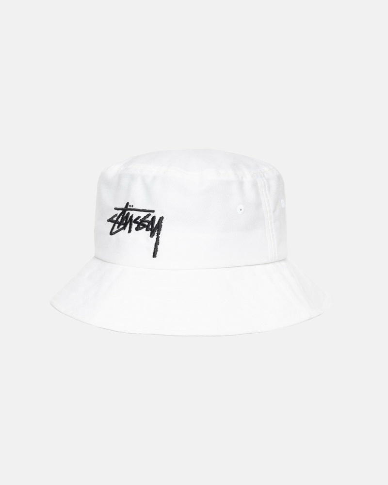 White Stussy Big Stock Men's Bucket Hats | JNM-347059