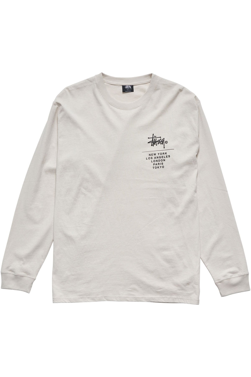 White Stussy Cities Stack Men\'s Sweatshirts | WAZ-401537