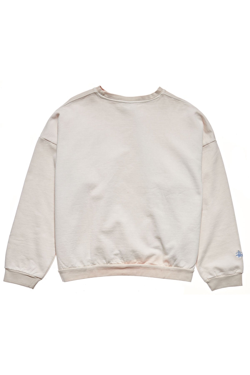 White Stussy City Circle OS Crew Women's Sweaters | EUK-524708