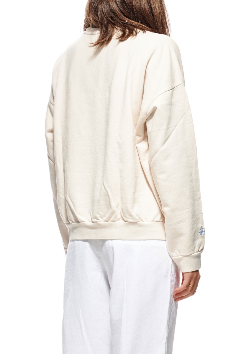 White Stussy City Circle OS Crew Women's Sweaters | EUK-524708