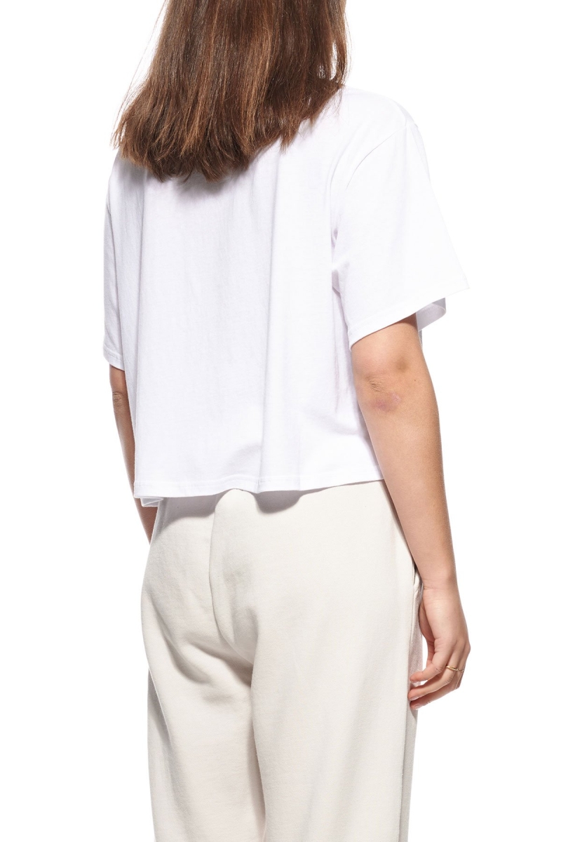 White Stussy College Boxy Women's T Shirts | BAI-694528