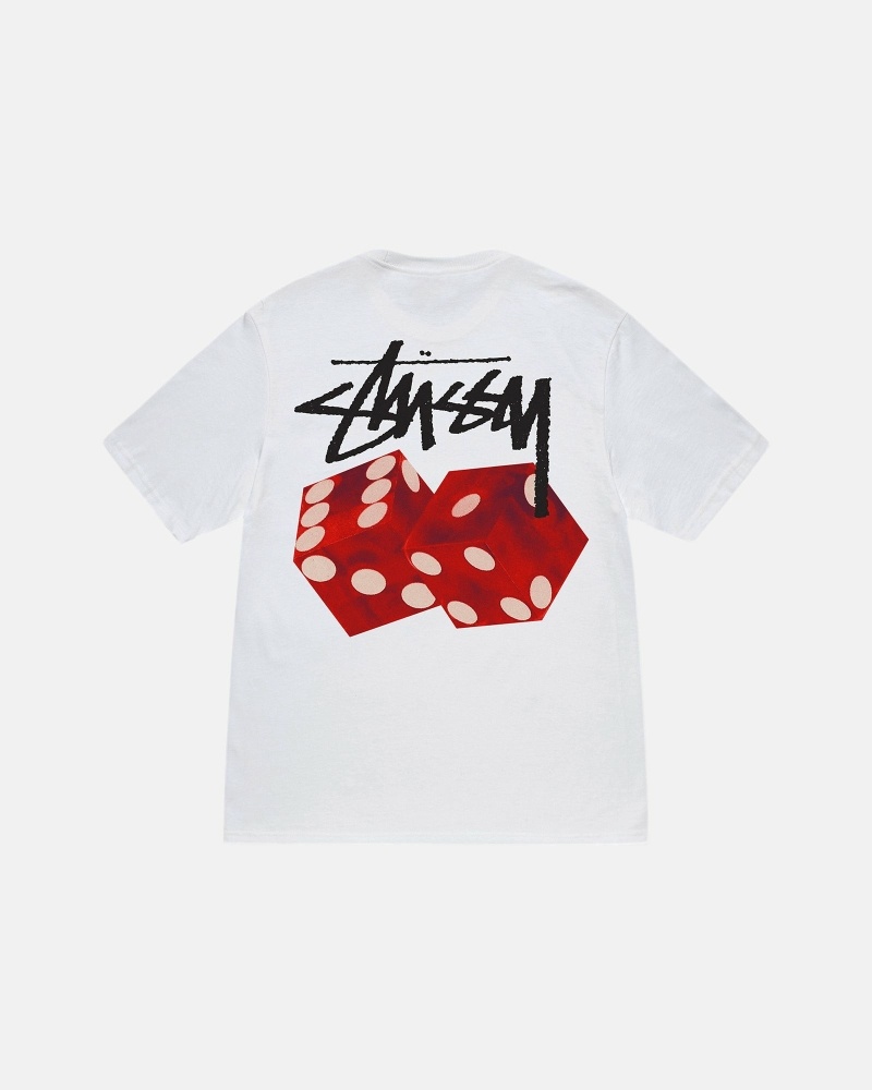 White Stussy Diced Out Men\'s T Shirts | DFN-319548