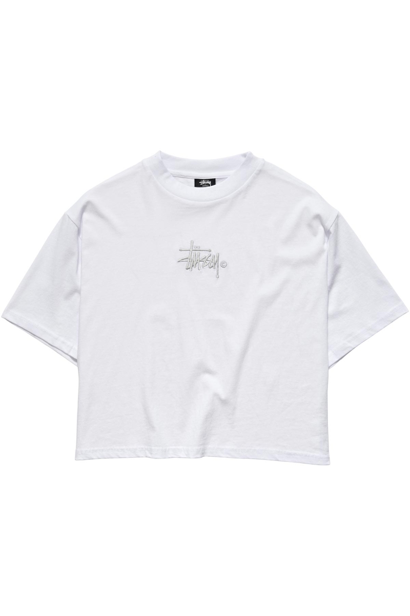 White Stussy Graffiti Boxy Women\'s T Shirts | YLG-250619