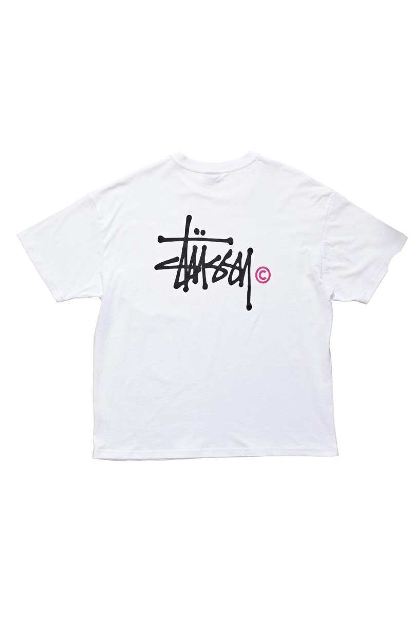 White Stussy Graffiti Pigment Relaxed Women's T Shirts | SFE-038417