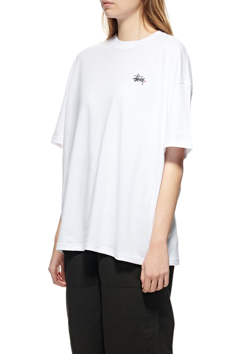 White Stussy Graffiti Pigment Relaxed Women's T Shirts | SFE-038417