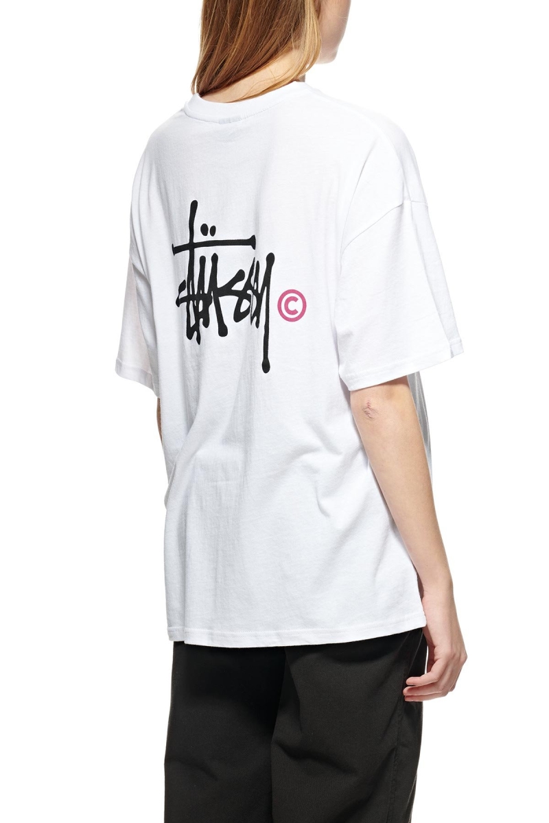 White Stussy Graffiti Pigment Relaxed Women's T Shirts | SFE-038417