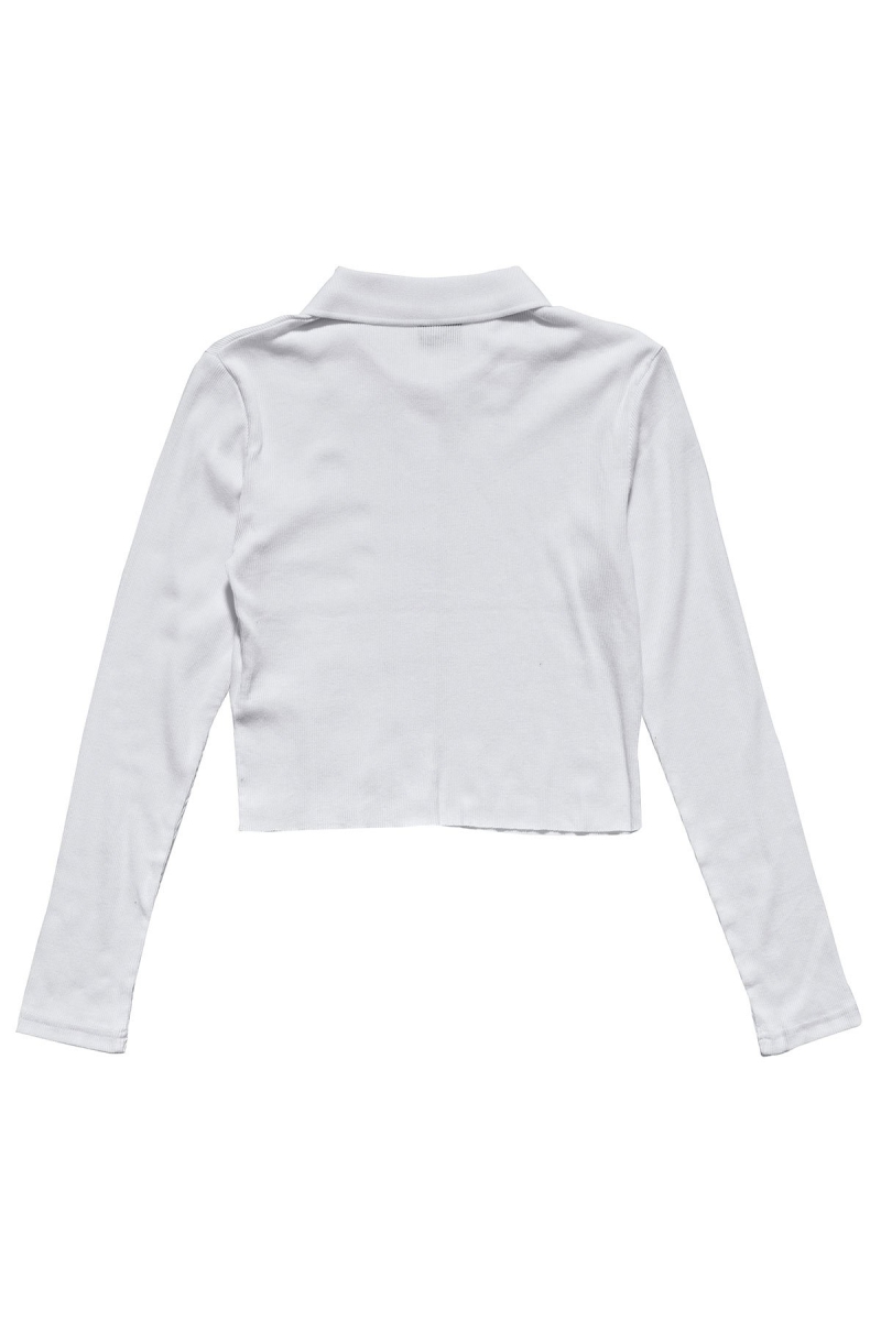 White Stussy Markham Rib LS Shirt Women's Sweatshirts | NLP-216357