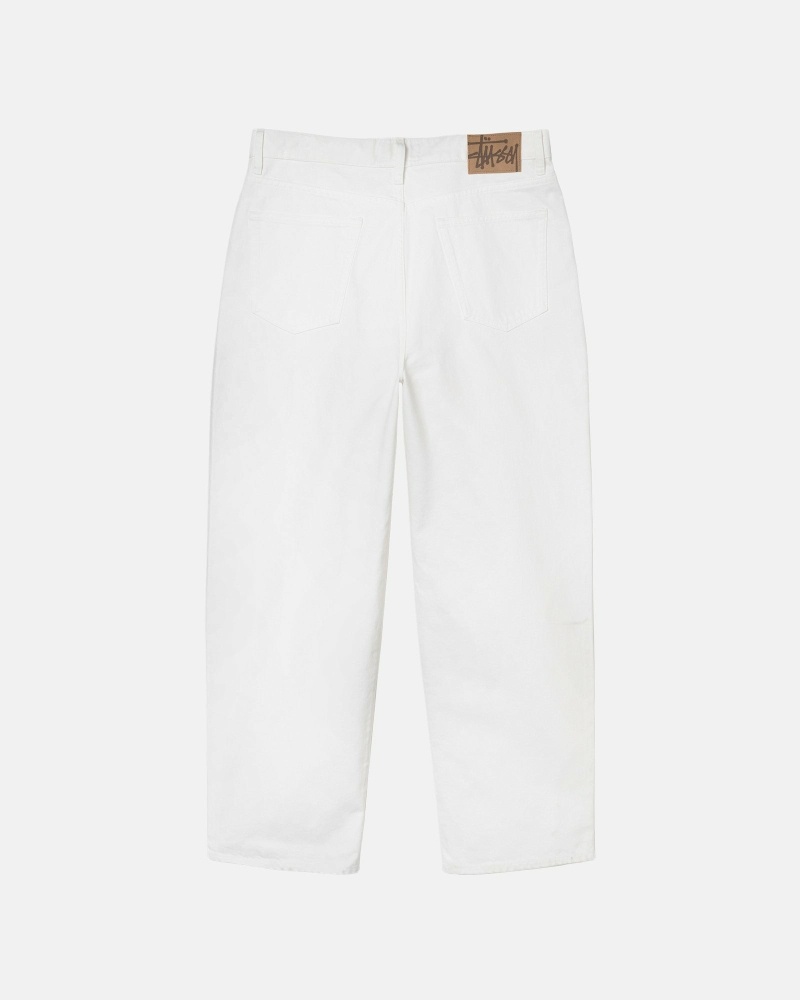 White Stussy Over Dyed Big Ol Men's Jeans | KIR-342756