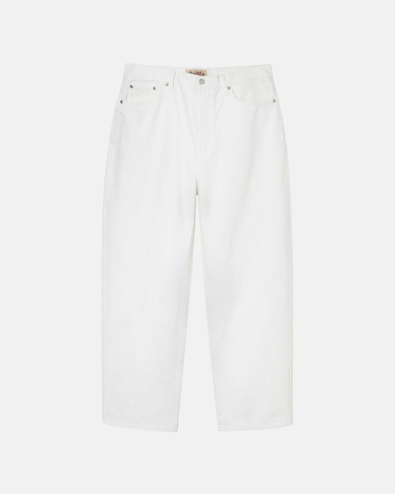 White Stussy Over Dyed Big Ol Men\'s Jeans | KIR-342756