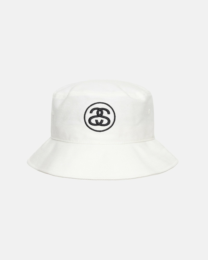 White Stussy Ss Link Deep Men\'s Bucket Hats | MQZ-531284